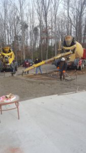 Pouring concrete