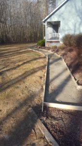 Residential cement sidewalk