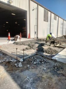 Commercial Concrete Slab Pour at Warehouse Bay Door